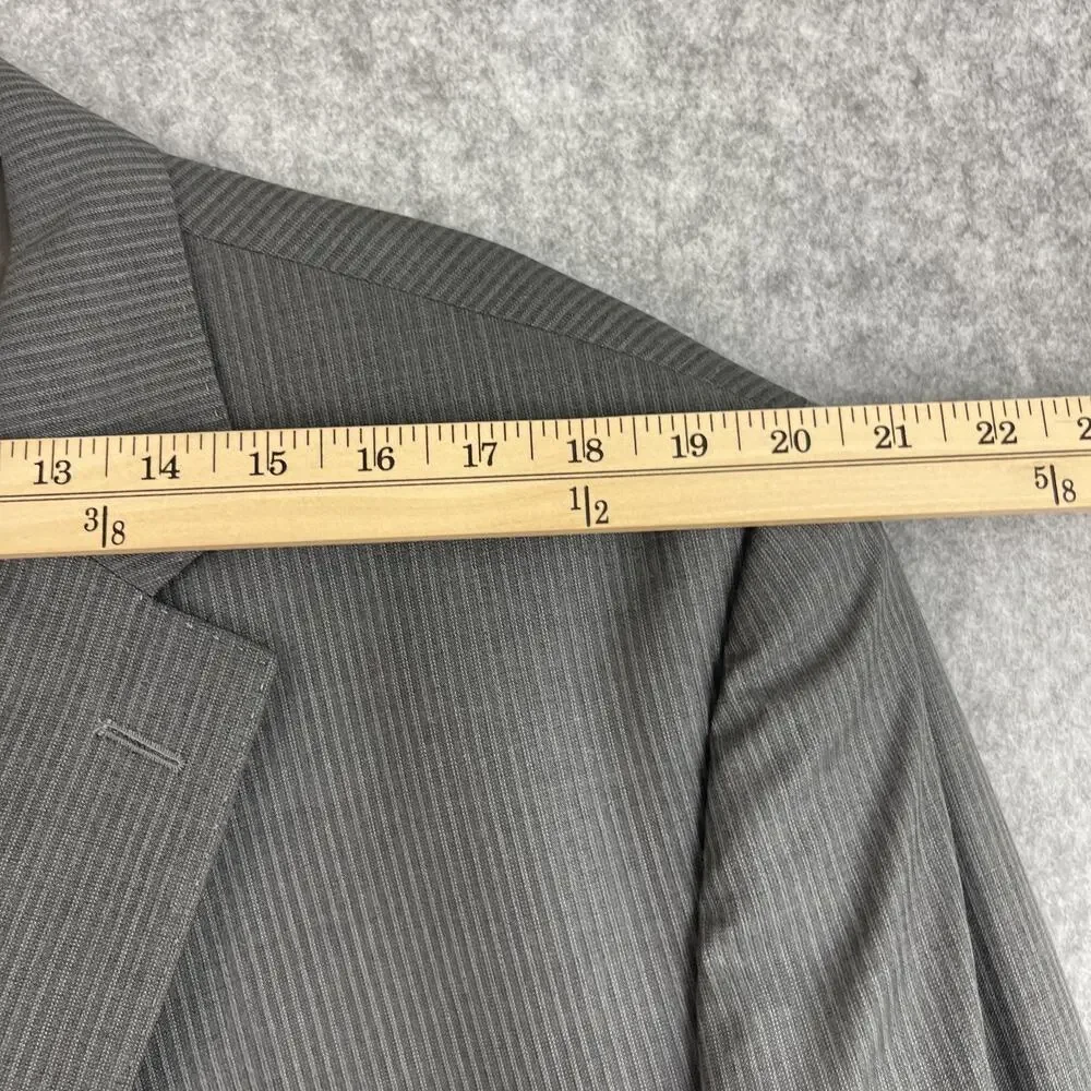 Cremieux Loro Piana Wool Blazer Sport Coat Mens 50L Gray Pin Stripe Super‎ 130s